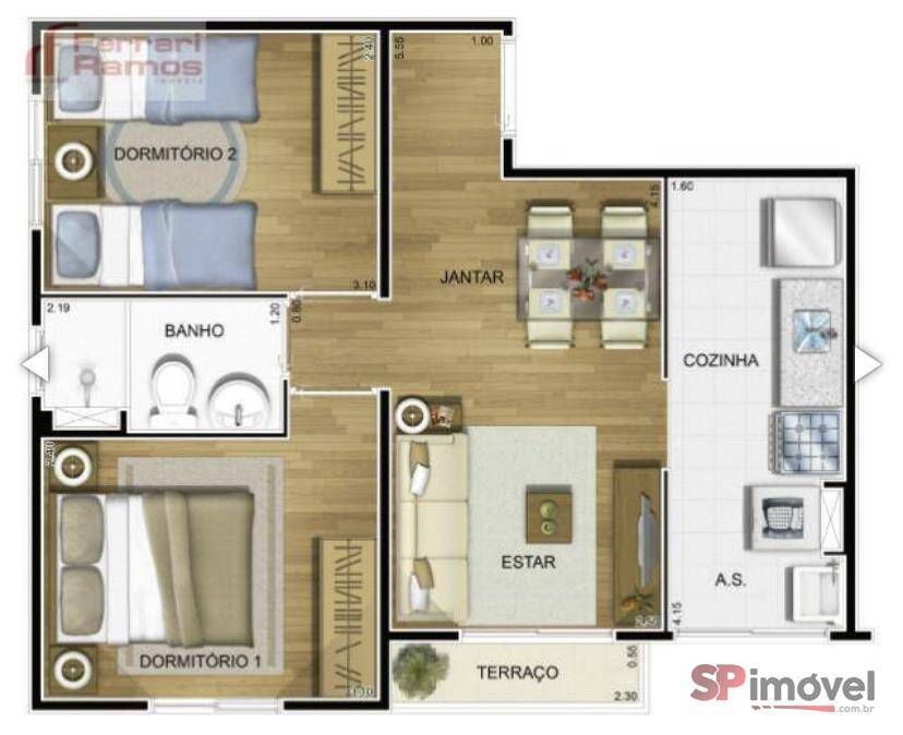 Apartamento, 3 quartos, 45 m² - Foto 5